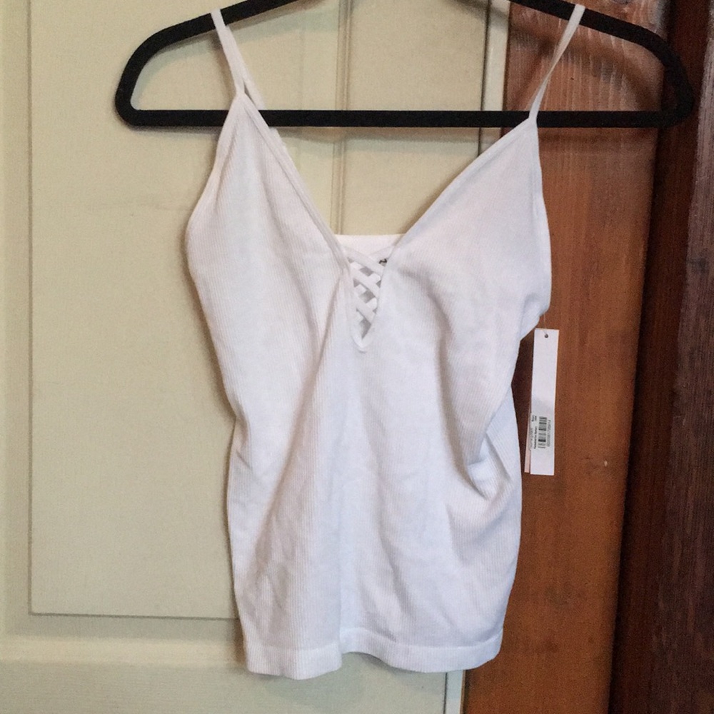 White criss cross tank